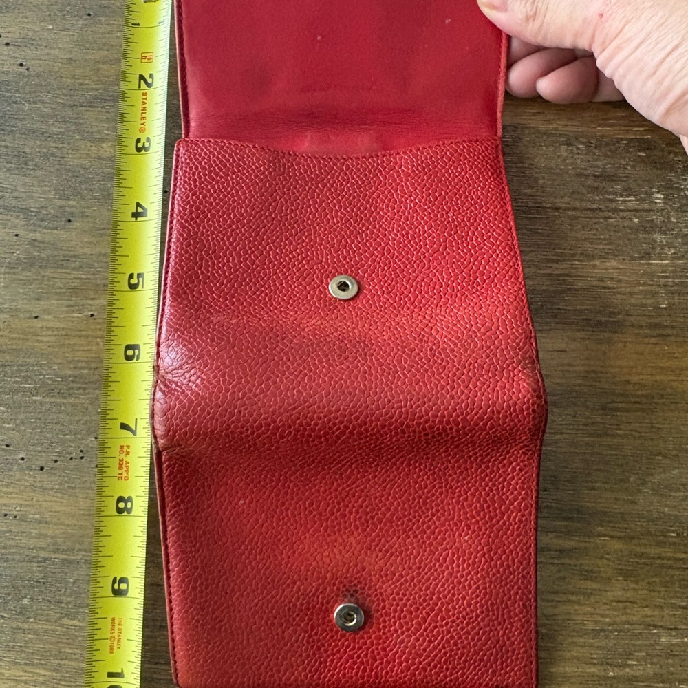 VINTAGE CHANEL WALLET Red Italy - Picture 6 of 17